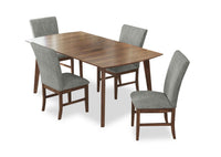 Rain 5pc Dining Set with Table & 4 Grey Chairs, 72
