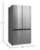 Midea 22.6 Cu. Ft. 33” Counter-Depth French Door Refrigerator with Ice Maker - MRF23I7AST | Réfrigérateur Midea de 22,6 pi3 et de 33 po de profondeur comptoir à portes françaises avec machine à glaçons - MRF23I7AST
