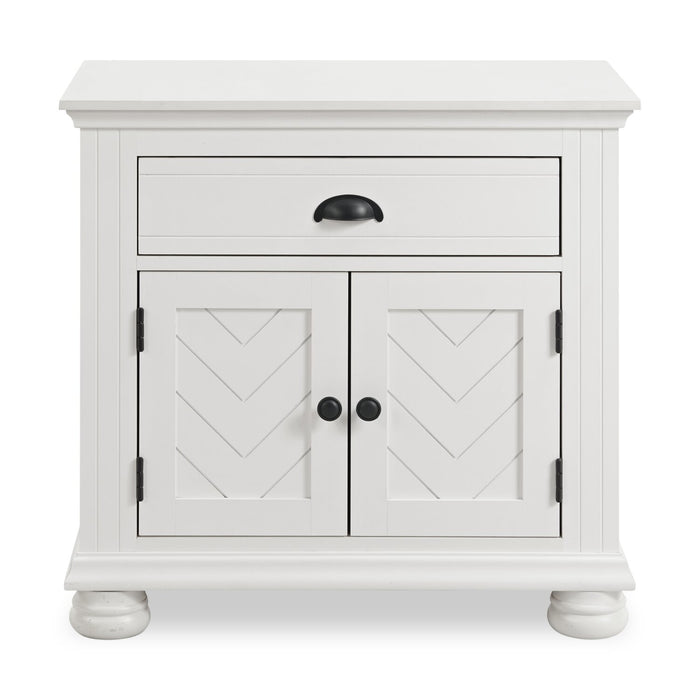 Ella 6pc Bedroom Set with Panel Bed, Dresser, Mirror & Nightstand, White - King Size