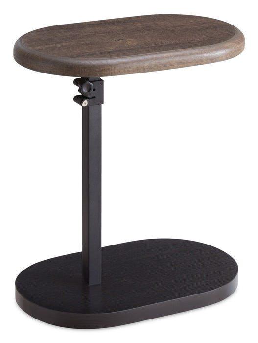 Cedric 18\" Adjustable Accent Table – Walnut Oak and Black 