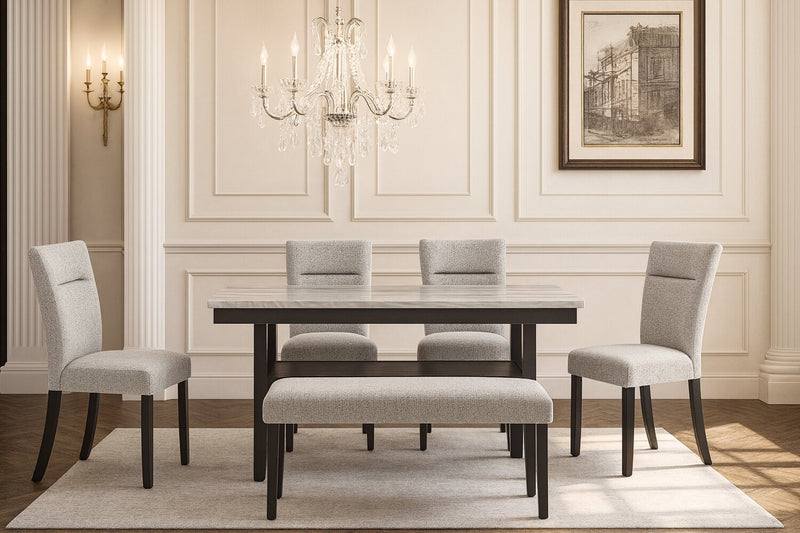 Libra Dining Chair with Polyester Fabric, - Grey