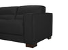 Citadel 2-Piece Left-Facing Top-Grain Genuine Leather Sectional with Wood Legs - Black | Sofa sectionnel de gauche Citadel 2 pièces en cuir véritable de qualité supérieure avec pattes en bois - noir