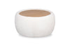 Rio 36" Chenille Fabric Cocktail Ottoman with Wood Top and Legs - Alabaster White | Pouf table à café Rio de 36 po en tissu de chenille avec dessus et pattes en bois - blanc albâtre