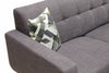 Kort & Co. Freeman 63" Linen-Look Fabric Loveseat with Wood Legs and Tufted Back Cushions - Charcoal Grey | Causeuse Freeman de Kort & Co. de 63 po en tissu d’apparence lin avec pattes en bois et coussins de dossier capitonnés - gris anthracite