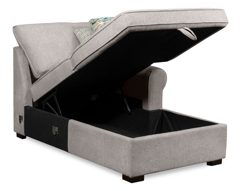 Scott Living Haven 3-Piece Left-Facing Chenille Fabric Cuddler Sleeper Sectional with Storage - Grey