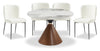 Alwin 5pc Dining Set with Table & 4 Chairs, Sintered Stone Top, Metal, 47.25"W Round - Brown/White | Ensemble de salle à manger Alwin 5 pièces en métal avec table ronde de 47,25 po (L), dessus en pierre frittée et 4 chaises - brun et blanc