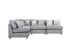 Scott Living Evolve Modular 4-Piece Linen-Look Fabric Sectional with Feather Down Cushions - Grey | Sofa sectionnel modulaire Evolve de Scott Living 4 pièces en tissu d’apparence lin avec coussins en duvet et plumes - gris