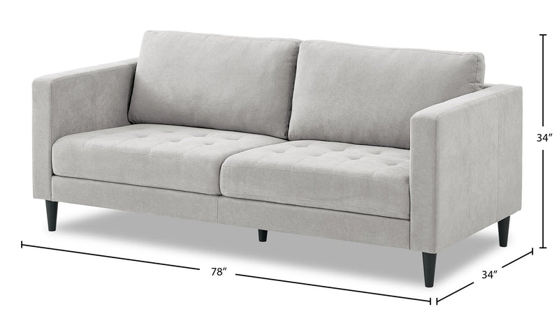 Metro 78\" Fabric Sofa with Tufted Seat Cushions and Reversible Back Cushions - Neutral