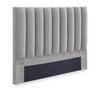 Amos Upholstered Platform Bed in Grey Fabric with Channelled Headboard - Queen Size | Lit plateforme Amos rembourré en tissu gris avec tête de lit à canaux - format grand lit