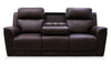 Vibe 85" Genuine Leather Massage Power Reclining Sofa with Immersive Audio and Power Headrests - Brown | Sofa de massage à inclinaison électrique Vibe de 85 po en cuir véritable avec son immersif et appuie-têtes électriques - brun