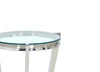 Yonge 22" Modern Round Glass Top End Table with Shelf - Chrome Finish with Stainless Steel | Table de bout ronde moderne Yonge de 22 po avec dessus en verre et tablette - fini chromé avec acier inoxydable