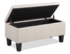 James 39.25" Faux Leather Storage Ottoman - Beige | Pouf de rangement James de 39,25 po en similicuir - beige