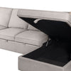 Scott Living Haven 3-Piece Left-Facing Chenille Fabric Cuddler Sleeper Sectional with Storage - Grey | Sofa-lit sectionnel enveloppant de gauche Haven de Scott Living 3 pièces en tissu de chenille avec rangement - gris