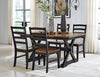 Raven 5pc Dining Package with 60-78"W Extension Table & 4 Chairs - Two-Tone Black & Brown | Ensemble de salle à manger Raven 5 pièces avec table à rallonge, 60 po à 78 po (L) et 4 chaises - deux teintes, noir et brun