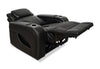 Elite 38" Genuine Leather Massage Power Reclining Chair with Immersive Audio and Power Headrest - Black | Fauteuil de massage à inclinaison électrique Elite de 38 po en cuir véritable avec son immersif et appuie-tête électrique - noir