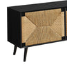 Jersey 71" Tv Stand with Seagrass-Look Cabinet Doors for TVs up to 70" - Black | Meuble pour téléviseur Jersey de 71 po avec portes d’armoires d’apparence ruppie maritime pour téléviseurs jusqu’à 70 po - noir