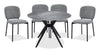 Luka 5pc Dining Set with Table & 4 Chairs, Sintered Stone Top, Metal, 43.5"W Round - Grey | Ensemble de salle à manger Luka 5 pièces en métal avec table ronde de 43,5 po (L), dessus en pierre frittée et 4 chaises - gris