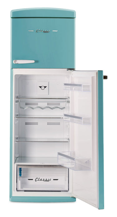 Unique Classic Retro 24\" 11 Cu Ft. Top Freezer Refrigerator – Ocean Mist Turquoise - UNQ-310L T TM