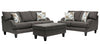 Made in Canada Nofia 58" Chenille Fabric Loveseat with Two Accent Pillows and Wood Legs - Charcoal Grey | Causeuse Nofia de 58 po fabriquée au Canada en tissu de chenille avec 2 coussins décoratifs et pattes en bois - gris anthracite