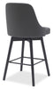 Nash Counter-Height Stool with Swivel Seat & Vegan Leather Fabric, 26.5"H, Wood & Metal - Charcoal | Tabouret 26.5 po Nash de hauteur comptoir en tissu de cuir végétalien, bois et en métal avec siège pivotant - anthracite