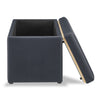 Edmonton 32" Storage Ottoman - Navy Faux Leather|Pouf de rangement Edmonton de 32 po - similicuir bleu marine