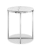 Sampson 20" Modern Round Marble End Table - White | Table de bout ronde moderne Sampson en marbre de 20 po - blanc