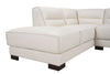 Citadel 3-Piece Left-Facing Top-Grain Genuine Leather Sectional with Wood Legs - Frost White | Sofa sectionnel de gauche Citadel 3 pièces en cuir véritable de qualité supérieure avec pattes en bois - blanc givré