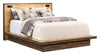 Silas Platform Bed with Headboard & Frame, LED, Rustic Brown - Queen Size | Lit plateforme Silas brun rustique avec tête de lit, cadre et éclairage à DEL - format grand lit