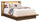 Silas Platform Bed with Headboard & Frame, LED, Rustic Brown - Queen Size