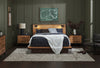 Silas Platform Bed with Headboard & Frame, LED, Rustic Brown - Queen Size | Lit plateforme Silas brun rustique avec tête de lit, cadre et éclairage à DEL - format grand lit