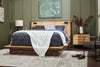 Silas Platform Bed with Headboard & Frame, LED, Rustic Brown - Queen Size | Lit plateforme Silas brun rustique avec tête de lit, cadre et éclairage à DEL - format grand lit
