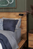 Silas Platform Bed with Headboard & Frame, LED, Rustic Brown - Queen Size | Lit plateforme Silas brun rustique avec tête de lit, cadre et éclairage à DEL - format grand lit