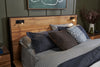 Silas Platform Bed with Headboard & Frame, LED, Rustic Brown - Queen Size | Lit plateforme Silas brun rustique avec tête de lit, cadre et éclairage à DEL - format grand lit