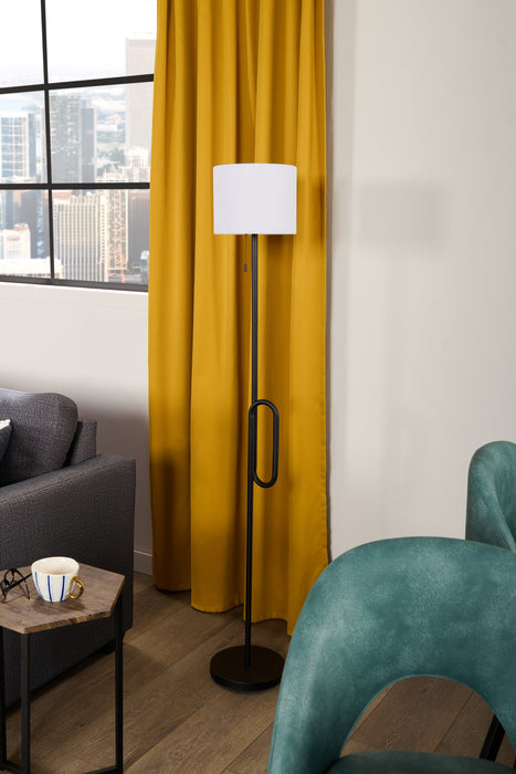 Solana 64” Modern Metal Acrylic Portable Indoor/Outdoor Floor Lamp with USB Port - Black