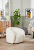 Solo 31.1" Sherpa Fabric Curved Accent Chair - Ice Cream  | Fauteuil d’appoint courbé Solo de 31,1 po en tissu sherpa - crème glacée