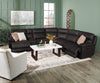 Sorrento 6-Piece Genuine Leather Power Reclining Sectional with Storage Console and USB Port - Charcoal Grey | Sofa sectionnel à inclinaison électrique Sorrento 6 pièces en cuir véritable avec console de rangement et port USB - gris anthracite