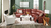 Sorrento 6-Piece Genuine Leather Power Reclining Sectional with Storage Console and USB Port - Madrid Brick Brown | Sofa sectionnel à inclinaison électrique Sorrento 6 pièces en cuir véritable avec console de rangement et port USB - brun brique de Madrid
