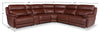 Sorrento 6-Piece Genuine Leather Power Reclining Sectional with Storage Console and USB Port - Madrid Brick Brown | Sofa sectionnel à inclinaison électrique Sorrento 6 pièces en cuir véritable avec console de rangement et port USB - brun brique de Madrid
