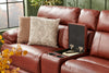 Sorrento 6-Piece Genuine Leather Power Reclining Sectional with Storage Console and USB Port - Madrid Brick Brown | Sofa sectionnel à inclinaison électrique Sorrento 6 pièces en cuir véritable avec console de rangement et port USB - brun brique de Madrid