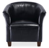 Ethan 31" Faux Leather Tub-Style Accent Chair with Wood Legs - Black | Fauteuil d’appoint Ethan de style gondole de 31 po en similicuir avec pattes en bois - noir