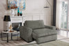 Stratus 59” Faux Fur Fabric Chair with Power Sliding Chaise - Fog Grey | Fauteuil Stratus de 59 po en tissu de fausse fourrure avec fauteuil long à coulissement électrique - gris brouillard