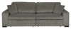 Stratus 108" Faux Fur Fabric Full-Size Sofa Bed with Power Sliding - Fog Grey | Sofa-lit double Stratus de 108 po en tissu de fausse fourrure avec coulissement électrique - gris brouillard