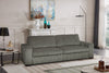 Stratus 108" Faux Fur Fabric Full-Size Sofa Bed with Power Sliding - Fog Grey | Sofa-lit double Stratus de 108 po en tissu de fausse fourrure avec coulissement électrique - gris brouillard