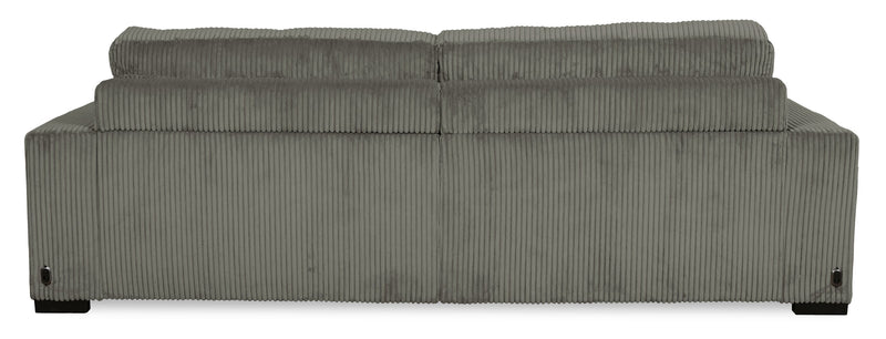 Stratus 108\" Faux Fur Fabric Full-Size Sofa Bed with Power Sliding - Fog Grey
