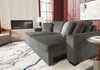 Stratus 108" Faux Fur Fabric Full-Size Sofa Bed with Power Sliding - Fog Grey | Sofa-lit double Stratus de 108 po en tissu de fausse fourrure avec coulissement électrique - gris brouillard