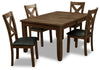 Talia 5pc Dining Set with Table & 4 Chairs, 60-78"W Extension - Grey/Brown | Ensemble de salle à manger Talia 5 pièces avec table, rallonge de 60 po à 78 po (L) et 4 chaises - gris-brun