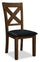Talia Dining Chair with Vegan-Leather Fabric, Cross-Back - Brown
