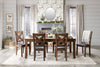 Talia Dining Chair with Vegan-Leather Fabric, Cross-Back - Grey/Brown | Chaise de salle à manger Talia en tissu de cuir végétalien avec dossier entrecroisé - gris-brun