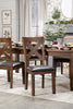 Talia Dining Chair with Vegan-Leather Fabric, Cross-Back - Grey/Brown | Chaise de salle à manger Talia en tissu de cuir végétalien avec dossier entrecroisé - gris-brun
