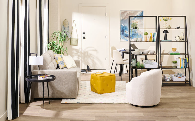 Talbott 17.5\" Cube Ottoman - Yellow Faux Leather